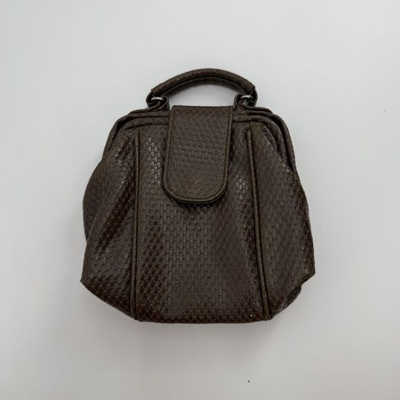 Vintage Brown Structured Top Handle Small Purse - Picture 1 of 7